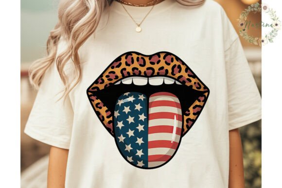 Download Leopard Lips USA Flag Tongue PNG Clipart - Usa Collection