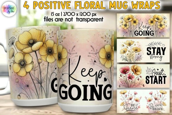 Download Inspirational Floral Mug Wrap Designs - Mug wrap designs Collection