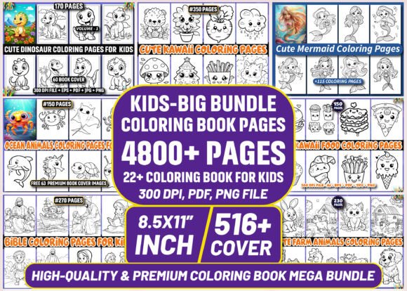 Download Kids-Big Bundle of Coloring Book Pages - Big bundle Collection