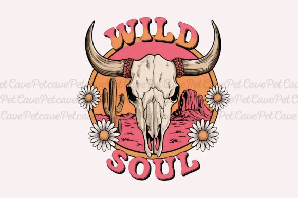 Download Wild Soul Bull Skull Vintage Western PNG - Western png Collection