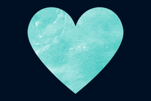 Download Ocean Blue Watercolor Heart - Blue watercolor heart Collection