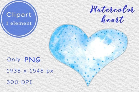Download Blue Watercolor Heart. PNG Clipart - Blue watercolor heart Collection