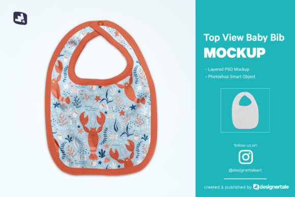 Download Top View Baby Bib Mockup - Premium Bundle