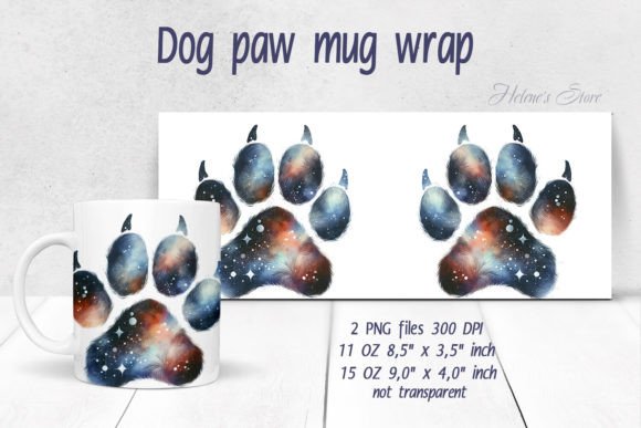 Download Dog Paw Heart Pattern Mug Wrap Designs - Mug wrap designs Collection